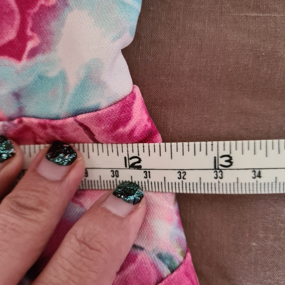 KNIGHT ANGEL 6 Pink Floral V Neck Sleeveless with Pockets Maxi Midi Romper Dress - Picture 14 of 16